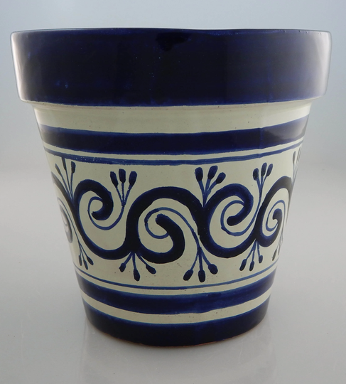 Mexican Ceramic Flower Pot Planter Folk Art Pottery Handmade Talavera # 14