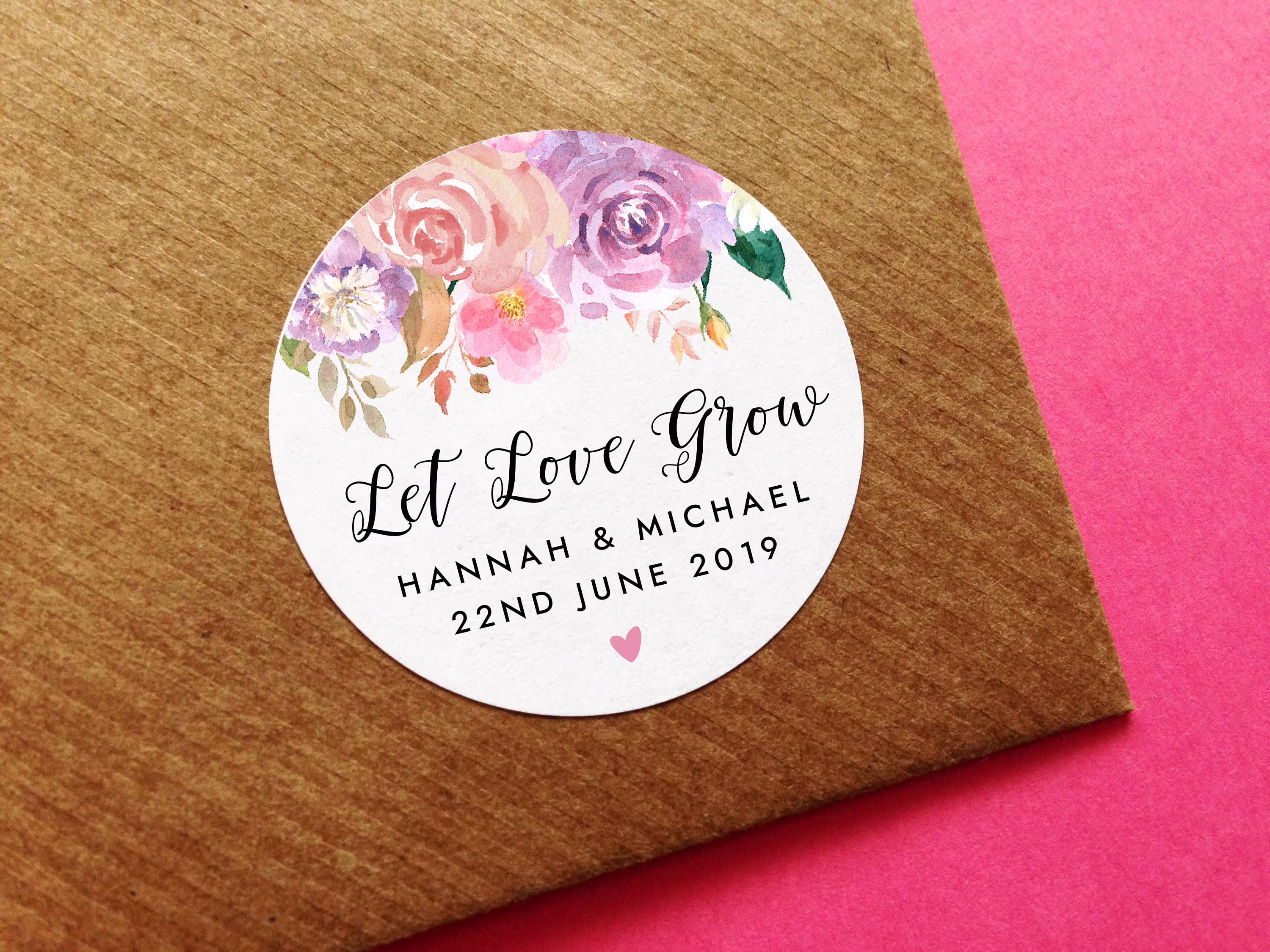 Personalized Let Love Grow Stickers, Wedding Favour Label, Floral Custom Seeds Sticker, Seed Packet Sticker