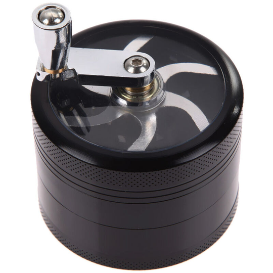 Herb Grinder Spice Herb Grinder with Pollen Catcher 4 Pcs 2.5 inch Zinc Alloy Manual Mill with Sharper Handle