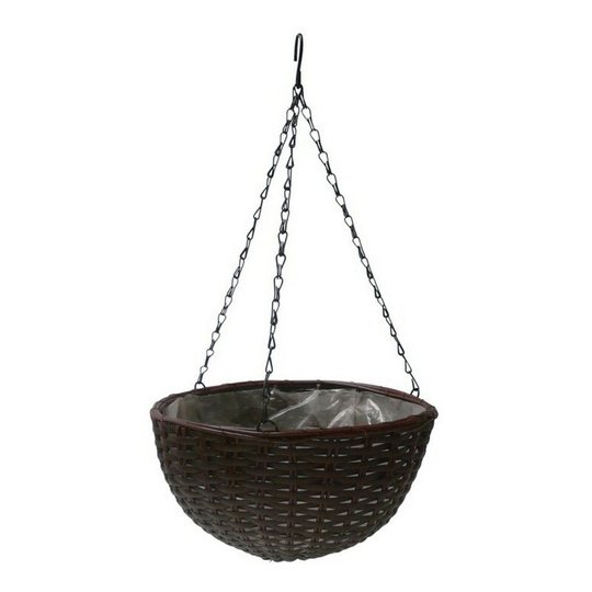 Polyrattan Hanging Basket (16in) (Brown) - Brown - Ambassador