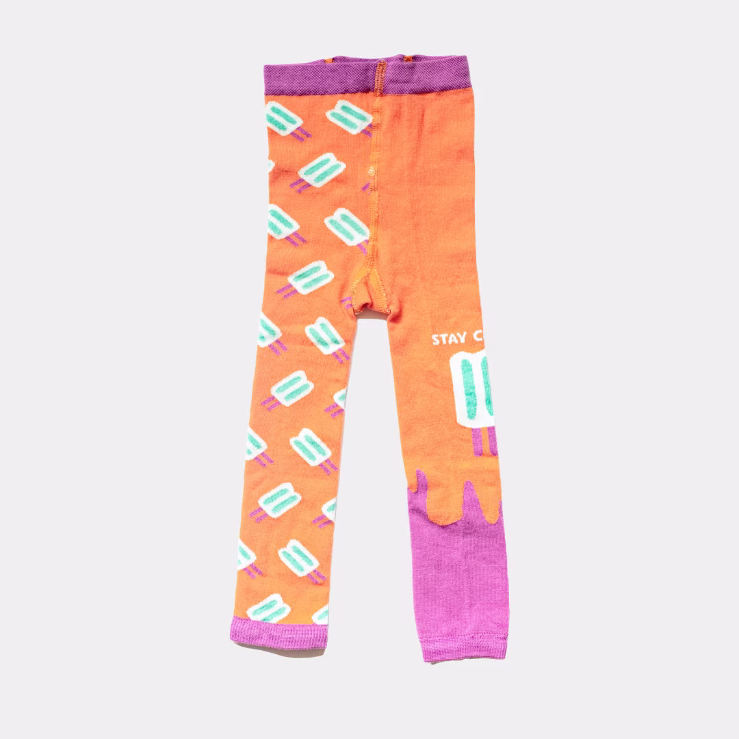 Organic Toddler Leggings, Baby Organic Cotton Tights, Printed Girls Stockings, Cotton, Footless