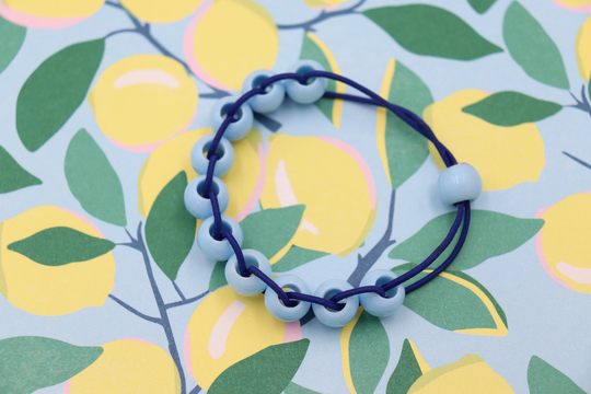 Powder Blue Elastic Golf Stroke Counter Bracelet | Womens Gifts| Moveable Bead Fidgit