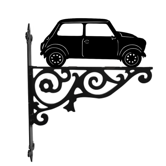Mini Ornamental Hanging Bracket - Contemporary Basket Wall Mounted Decorative Garden Black