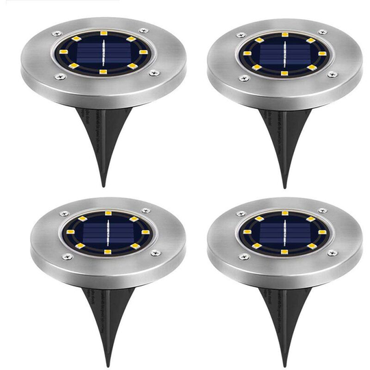 8 Solar Garden led Solar Garden Planter for Lawn, Patio, Yard 4 Pieces White - Litzee