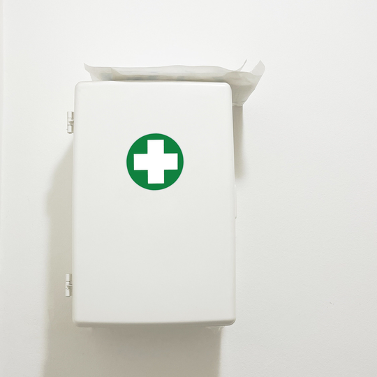 Green Cross Decal, First Aid Box Sticker, Vinyl Medicine Cabinet Sticker