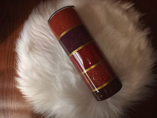 Fall Glitter Tumbler - Striped Custom Tumbler-Fall Season