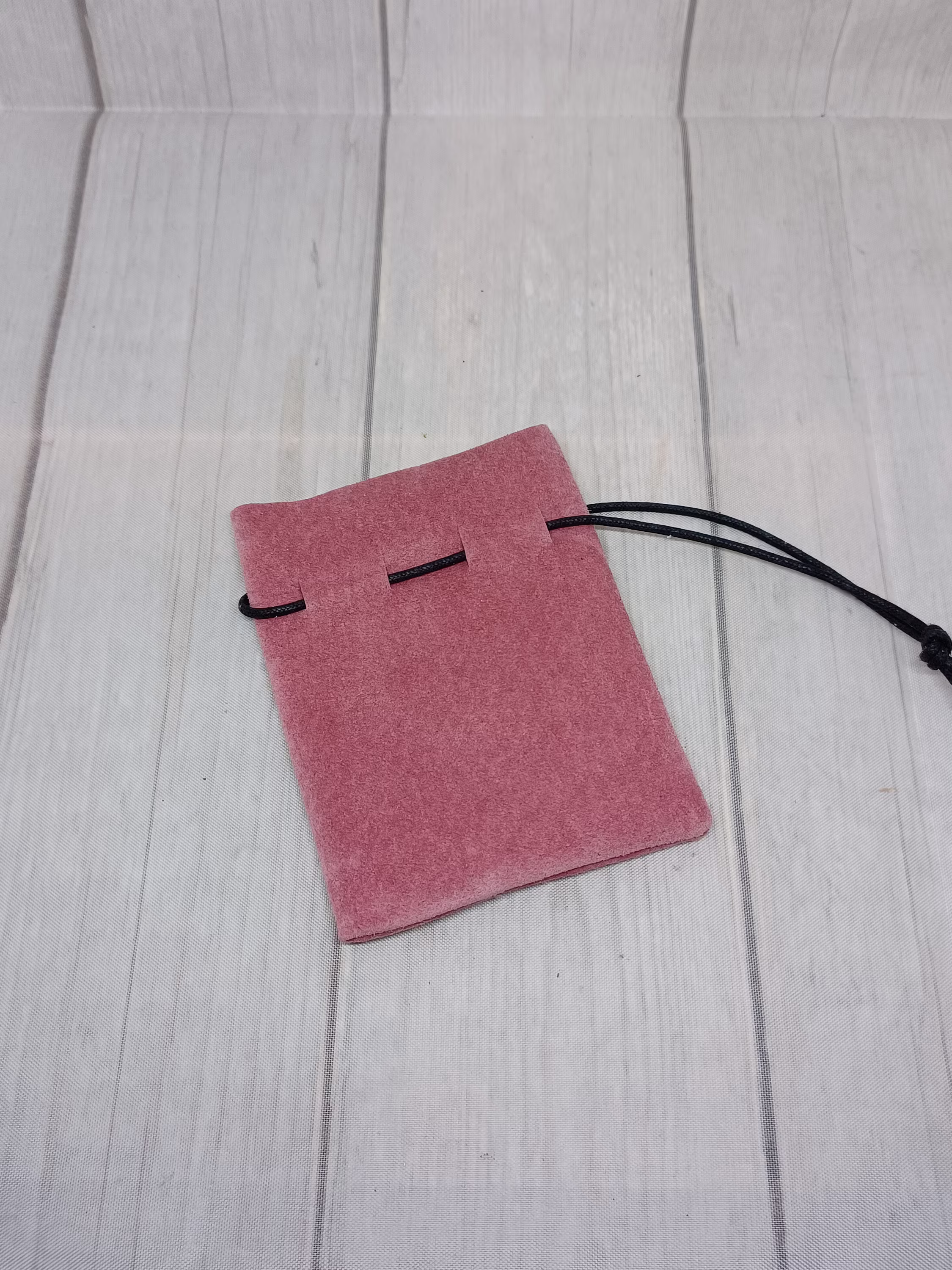 Suede Pouch For Vintage Powder Compacts & Mirrors ~ Protective Pink
