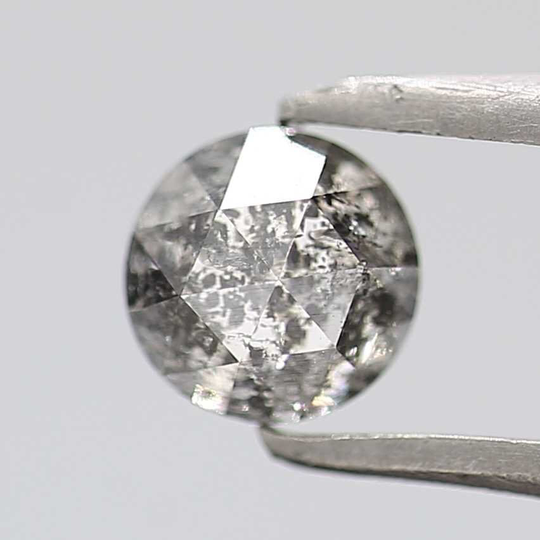0.41 Carat Salt & Pepper Diamond Fancy Gray Color Round Rose Cut Natural Loose Wholesale Engagement Ring