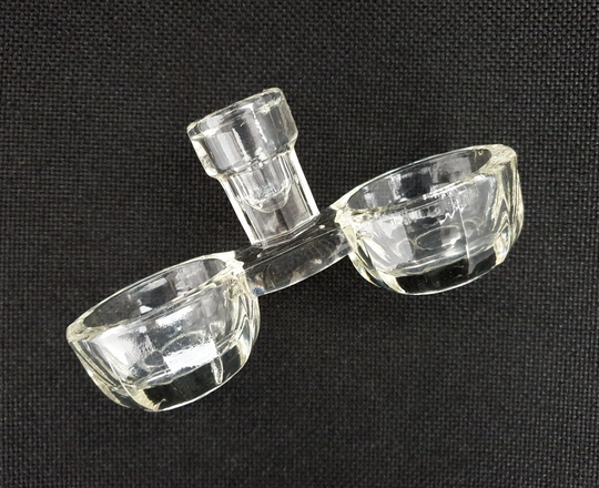 Vintage Glass Salt Cellar, Retro Double & Pepper Cellar