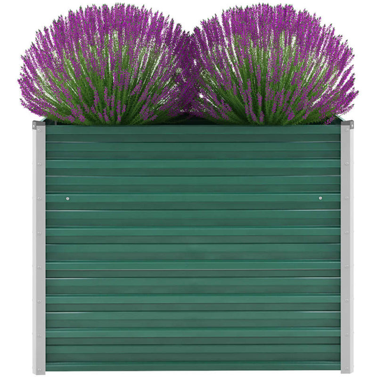 Hommoo - Garden Planter Galvanised Steel 100x40x77 cm Green VD29033