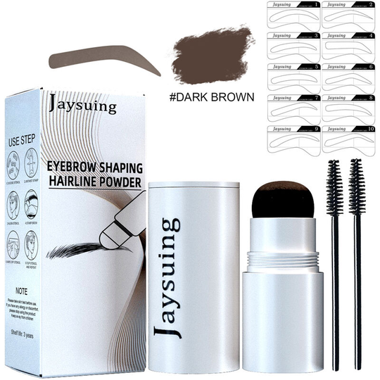 Benobbykids - 2-Pack of Waterproof Makeup Tools Eyebrow Powder Brow Shaping and Hairline Concealer Powder Portable Long-lasting Eyebrow Makeup (Dark