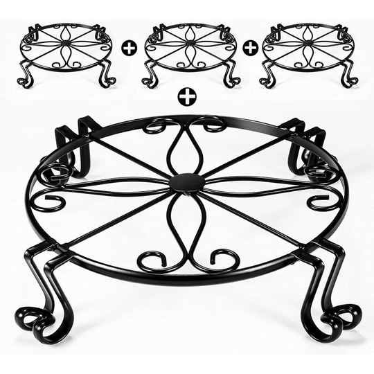 4 Pack Plant Stands for Indoor Plants|Outdoor Flower Stand|Metal Plant Stand for Tall and Big Planters| Planter Holder for Patio