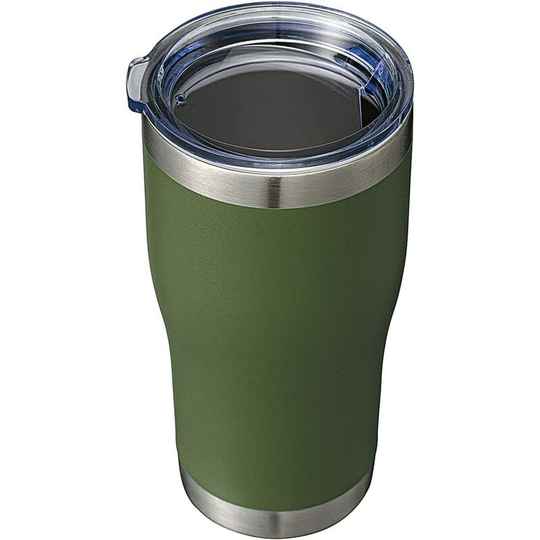20oz Stainless Steel Tumbler Curve Side ArmyGreen,Durable Wall Powder Coated Exterior Easy Carrying Travel Mugs Ideal Gift Coffee Cups for Ice and