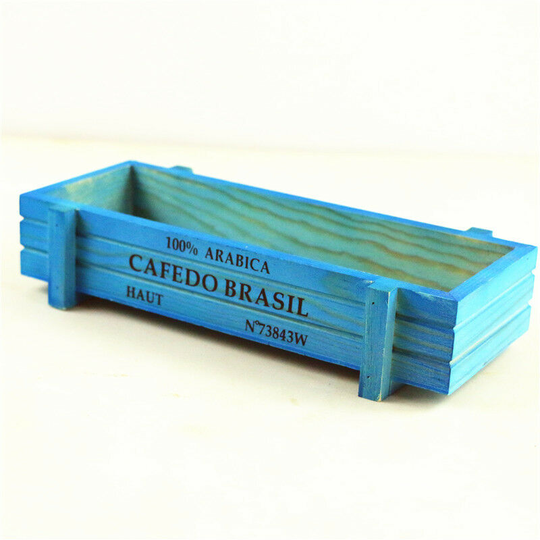 Wooden Outdoor Garden Planter, Rectangular Flower Box, Outdoor Balcony Planter, Indoor & Outdoor Plant Pot 1pcs Blue - Litzee