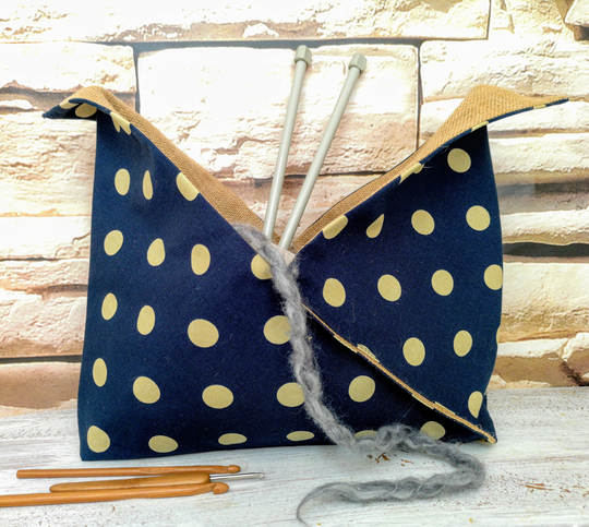 Bento Project Bag Japanese Style Origami Basket Knitting Crochet Craft Storage Organizer French Linen Luxury Jute Fabric Handmade Gift