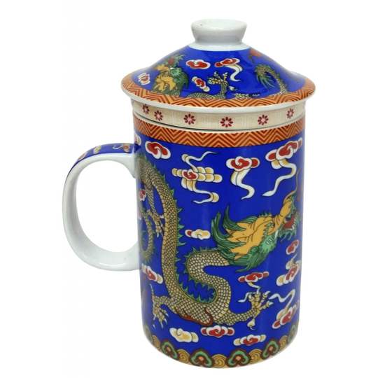 Blue Dragon Infuser Mug - Handcrafted