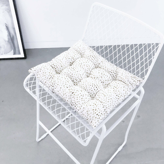 Dot Print Canvas Seat Cushion, Matcha Green Chair Printed Tufted 14x16" Or 15x17