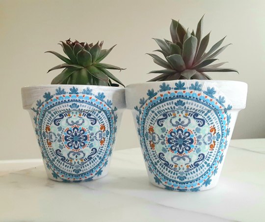 Medallion Clay Pots-3.5
