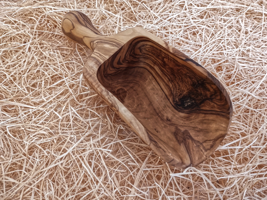 Large 12 Inch Handmade Olive Wood Scoops/Laser Engraved Engraved Name Home Decoration