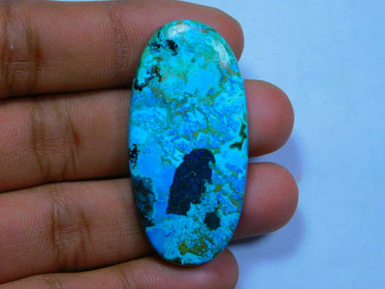 Rare Combination Of Chrysocolla Malachite Cabochon Top Quality Gemstone Hand Polish Loose Stone 61 Ct 49x24 Mm 7163