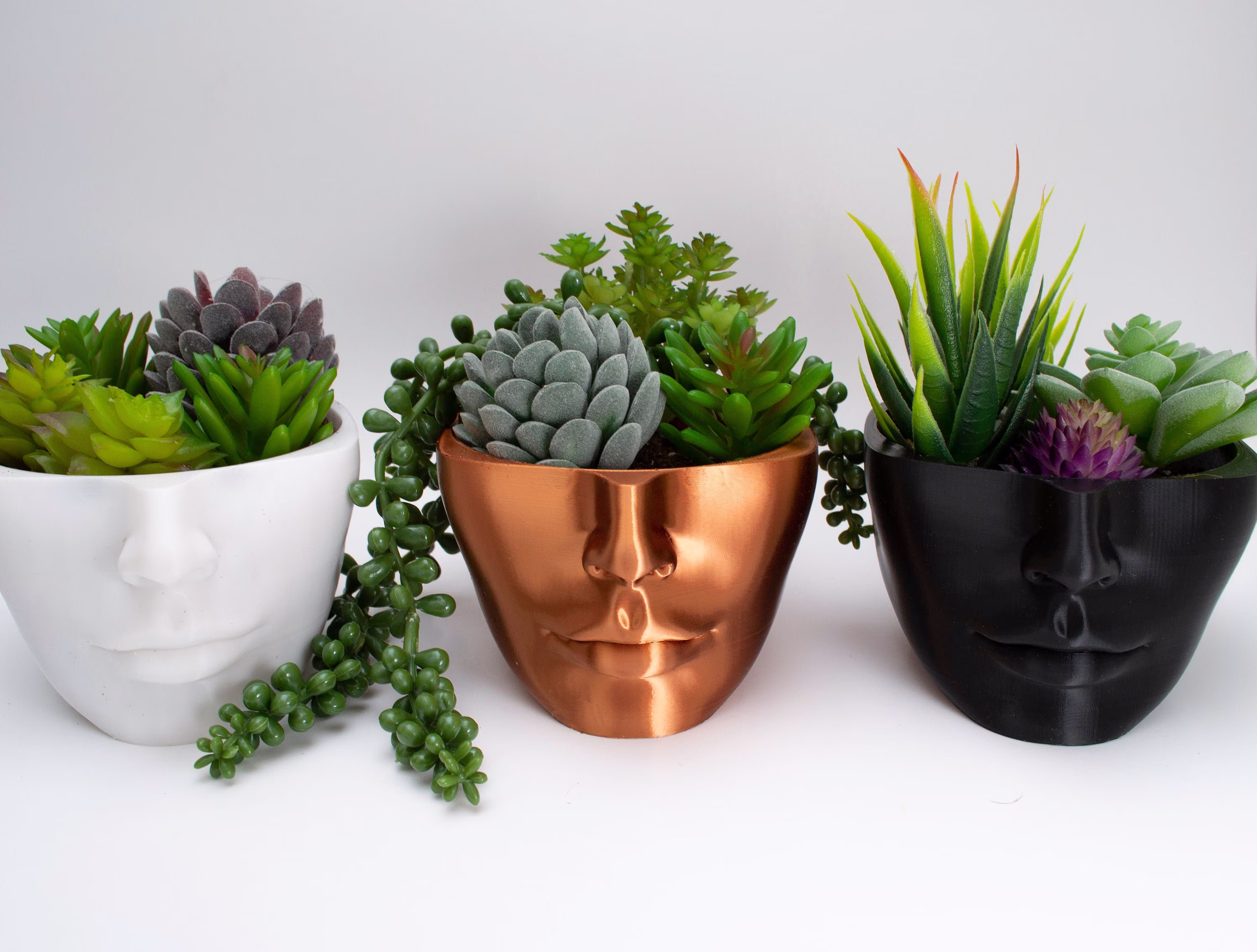 Head Planter, Face Pot, Pot | Ideal For Succulents, Houseplants, Etc. 3D Printed