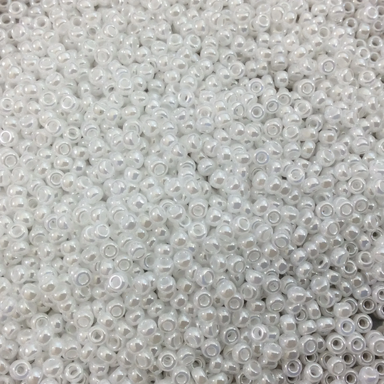 Miyuki Seed Beads 8/0 White Ceylon , 0528