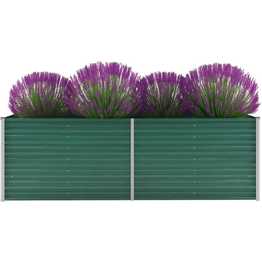 Topdeal - Garden Planter Galvanised Steel 240x80x77cm Green VDTD29021