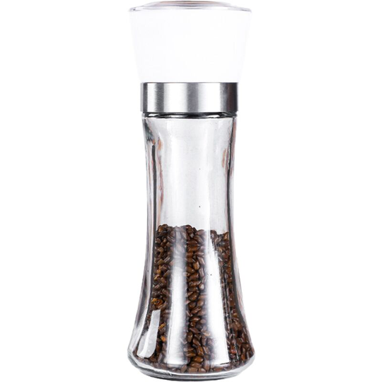 Fvbjd - Premium Pepper and Salt Grinder Set of 2-Refillable Coarseness Adjustable Pepper Mill Shaker tall white