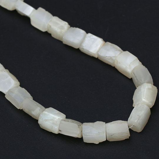 Natural Grey Moonstone Organic Rough Beads , 8x11mm To 10x13mm, Raw Drilled Beads, 8 Inches/16 Jewelry Making, Price Per Strands