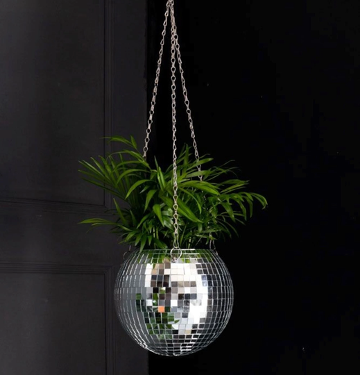 5 Colors Hanging Disco Ball Planter, Mirror Plant Pot, Retro Round Funky Disco Vase, Creative Unique Wall Hanging Planters