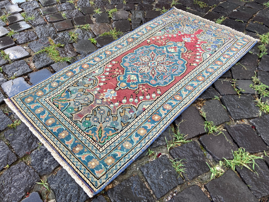 Small Rug, Organic Rug Carpet, Bath Rugs, Boho Decor, Doormats, Vintage Rug, Handmade Turkish 51 X 105 cm = 1, 67 3, 44 Ft
