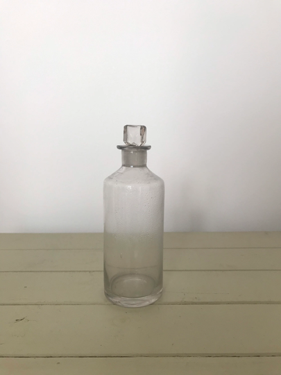 stylish Vintage Clear Glass Chemist Bottle