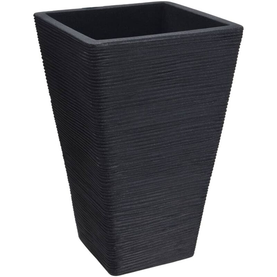 Progarden - Flower Pot Ribbed Square 55 cm Anthracite Anthracite