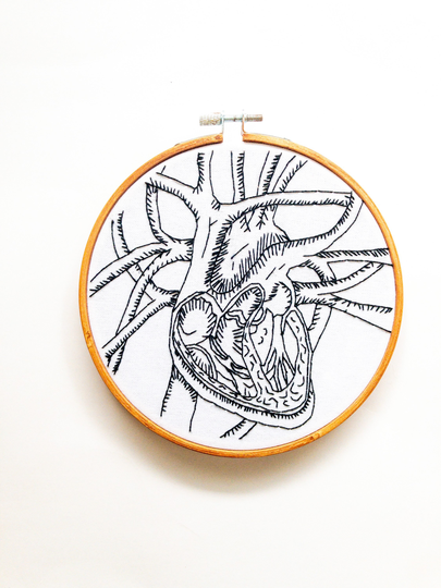 Heart Handmade Anatomical Organ Embroidery Gift Housewarming Home Decor