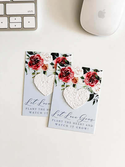 Grownotesâ„¢, Let Love Grow Favor Cards, Garden Sky, Mailable Favor, Mini Seed Paper Plantable, Wallet Size, Wedding Shower Favors, #47