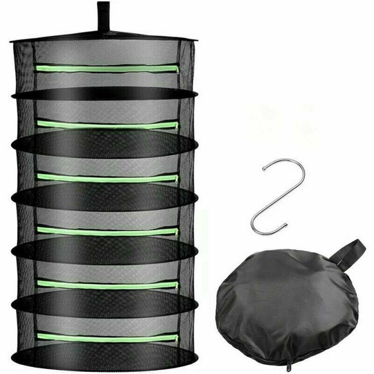 Echoo - Dontodent Foldable Hanging Drying Net 6 Layers Drying Basket Large Drying Rack Storage Net Tent Herb Bud Plant Drying for Hydroponics, Hook