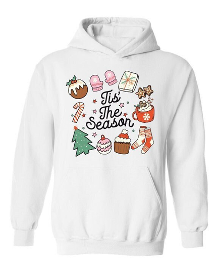 Christmas Jumper, Cute Hoodie, Hoody, Tis The Season Holiday Shirt, Women Men Children Hood