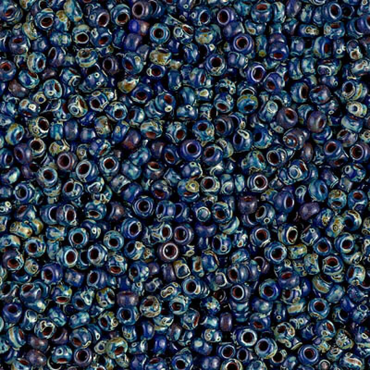 Miyuki Seed Beads 11/0 Picasso Opaque Cobalt , 4518-New