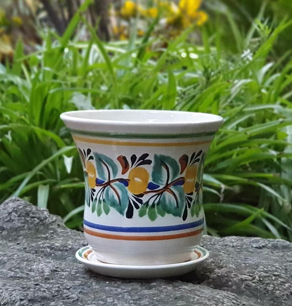 Mexican Pot Bell Floral Multicolors Talavera Mayolica For Garden Guanajuato Mexico