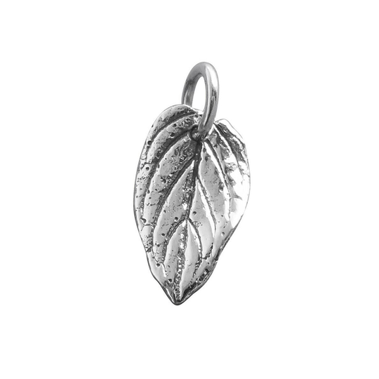 sterling Silver Charm Mint Leaf .925 Small Pendant