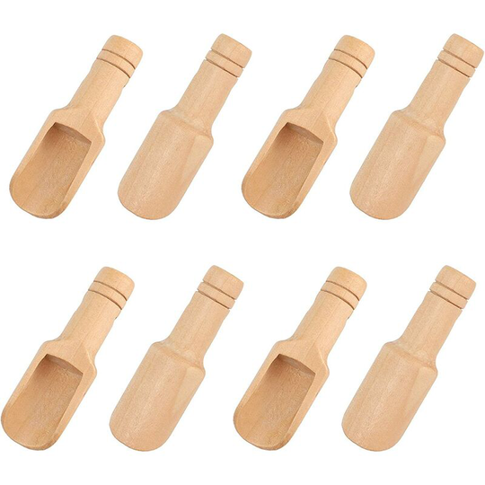 Sun Flowergb - 8pcs Mini Wooden Spoon, 7.5cm Small Salt Spoon, Bath Wooden Spoon, Mini Wooden Scoop, Spoon Spice Scoop, Bath Salt Scoop for Kitchen,