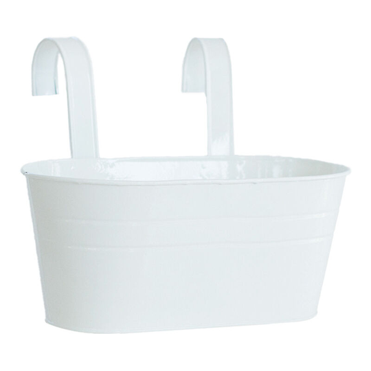 Betterlifegb - Hanging Planter Flower Pot Balcony Planters Metal Bucket Garden Hanging Planter for Railing Fence Balcony Garden Home Decoration,BR-Vie