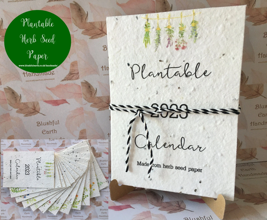 Plantable 2023 Calendar, A6 Herb Seed Paper Calendar With Stand & Box