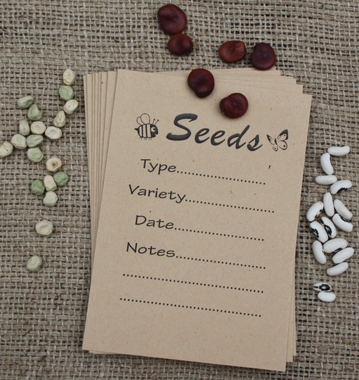 Packs Of 25 Printed Craft Paper Seed Saving Storage Packets/Envelopes With Information Area Great Gardening Gift