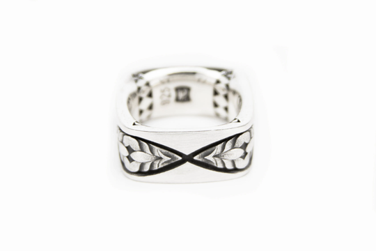 Organic Weave Square Ring - in Sterling Silver
