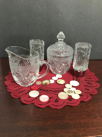 Cristal D'arques-Durand Salt & Pepper Shakers/ Cream Sugar Bowl