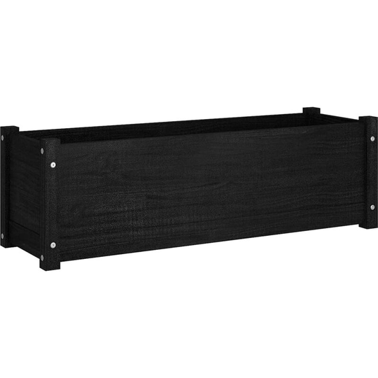 Garden Planter Black 100x31x31 cm Solid Pinewood Vidaxl Black