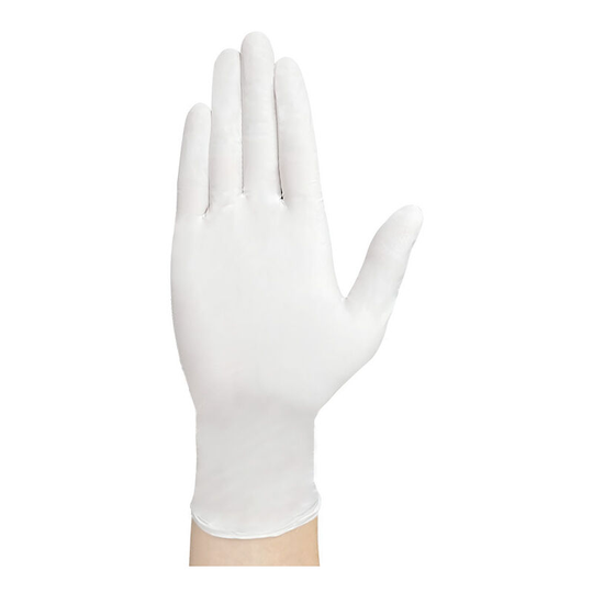 Powder Free Nitrile Disposable Gloves (100 Pieces), Latex Free, Food Safe, Skin Friendly & Well Tolerated - For Sensitive Skin (White, M)