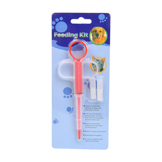 10 Pack Cat Pill Dispenser, Pet Medicine Red Cat Pill Syringe