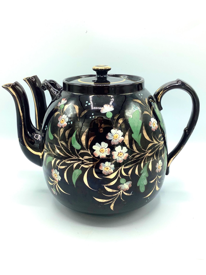 Huge 9 Pint Double Spout Teapot/Quirky Kitchenalia Victorian Curiosity Twin-Spouted Teatime Treat Quaint Antique Collectible